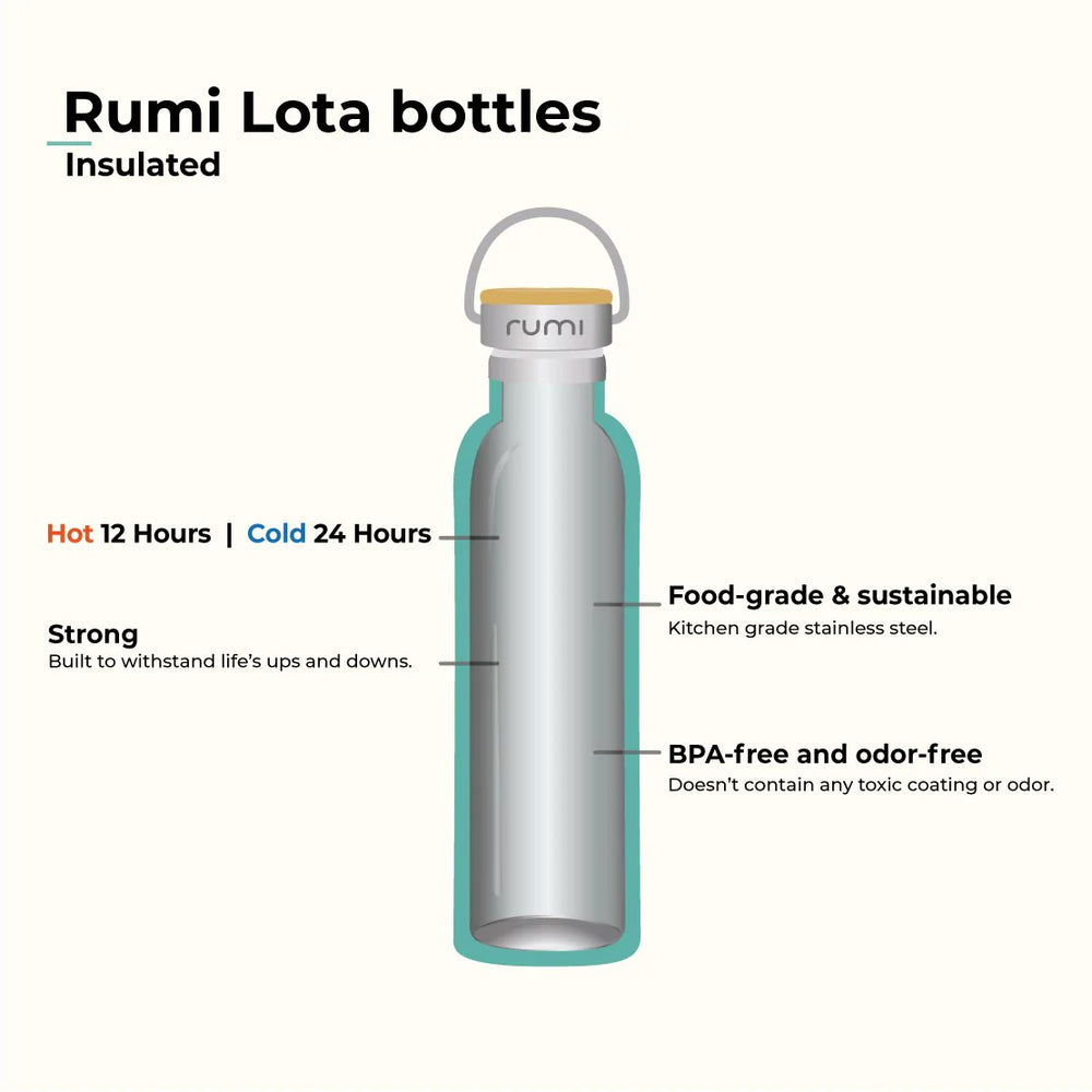 Lota Bottle Insulated 600ml Bamboo Lid