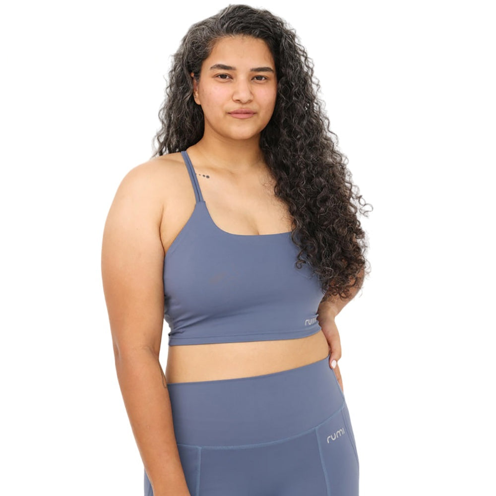 Sun Stringy Crop Top Bra - Grey Blue – Touch The Toes