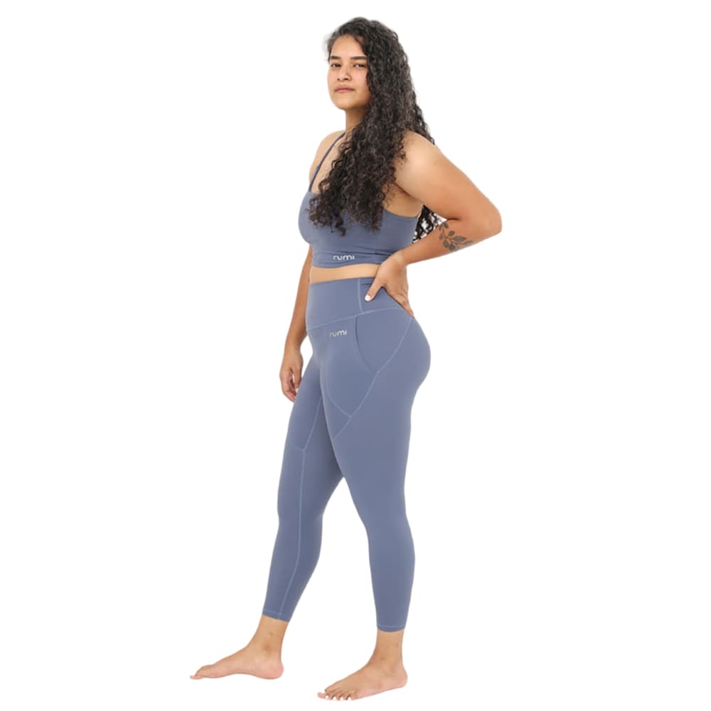 Sun Stringy Crop Top Bra - Grey Blue – Touch The Toes